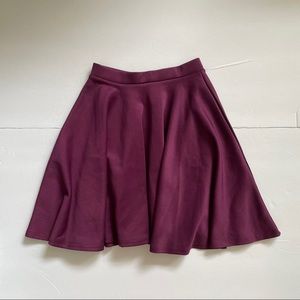 Boohoo Women’s UK 6 US 2 Purple Skater Skirt Scuba Flare Elastic Waist Plum XS S